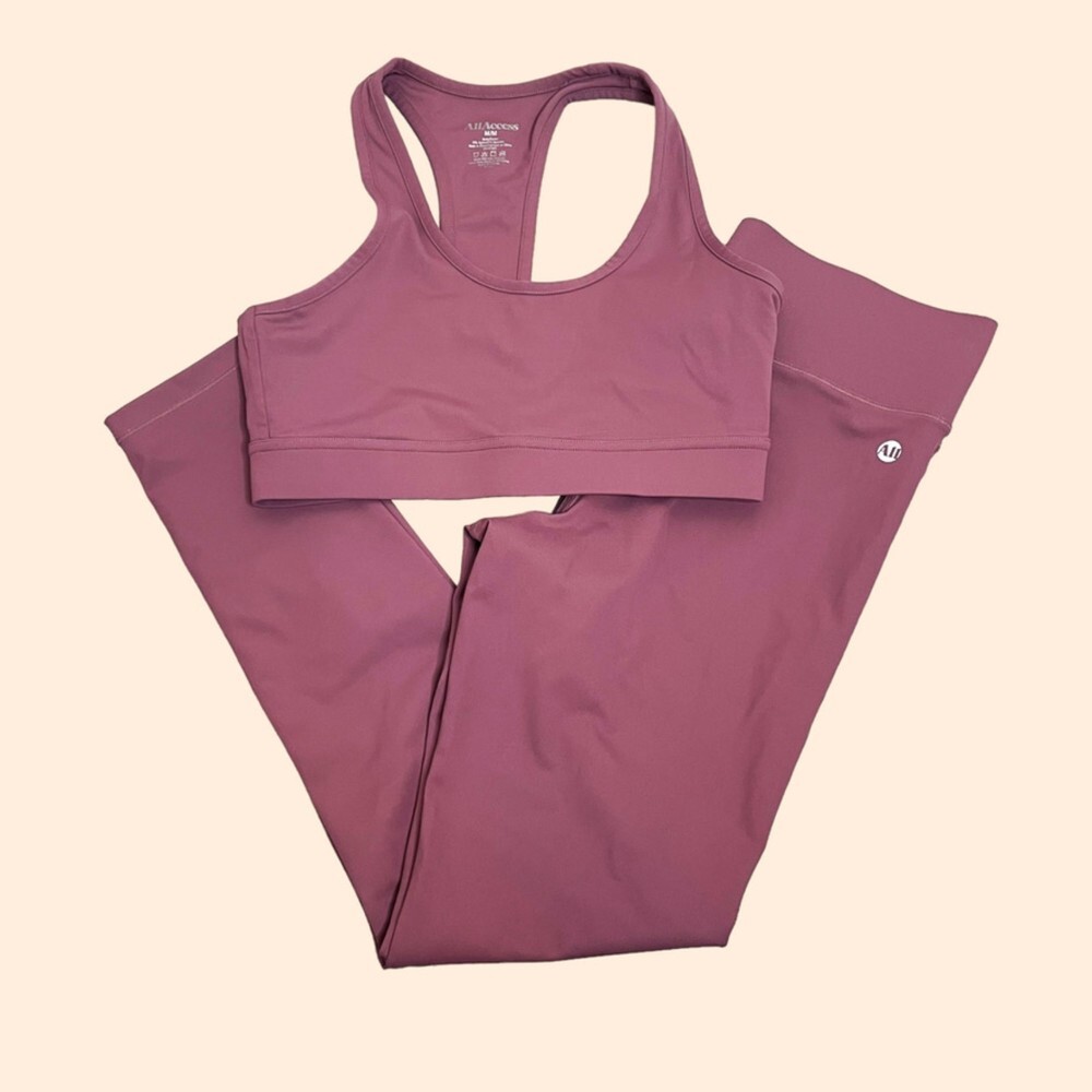 All Access Pink Sports Bra Leggings Set